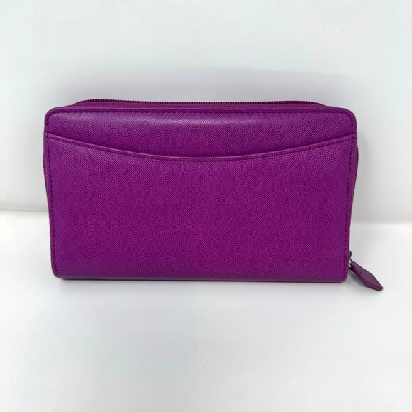 FiloFax Personal Compact Organizer Purple Saffiano Leather Planner Ring Zip - Picture 3 of 9